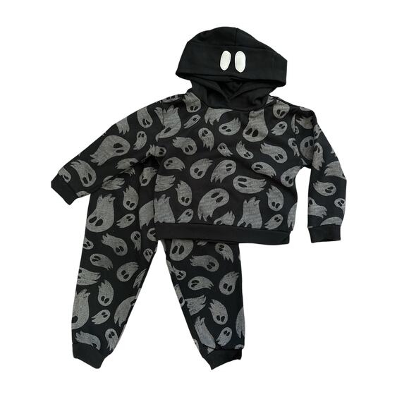Wonder Nation Kids  Unisex 4T Ghosts 2-piece Sweat Set - Picture 1 of 4
